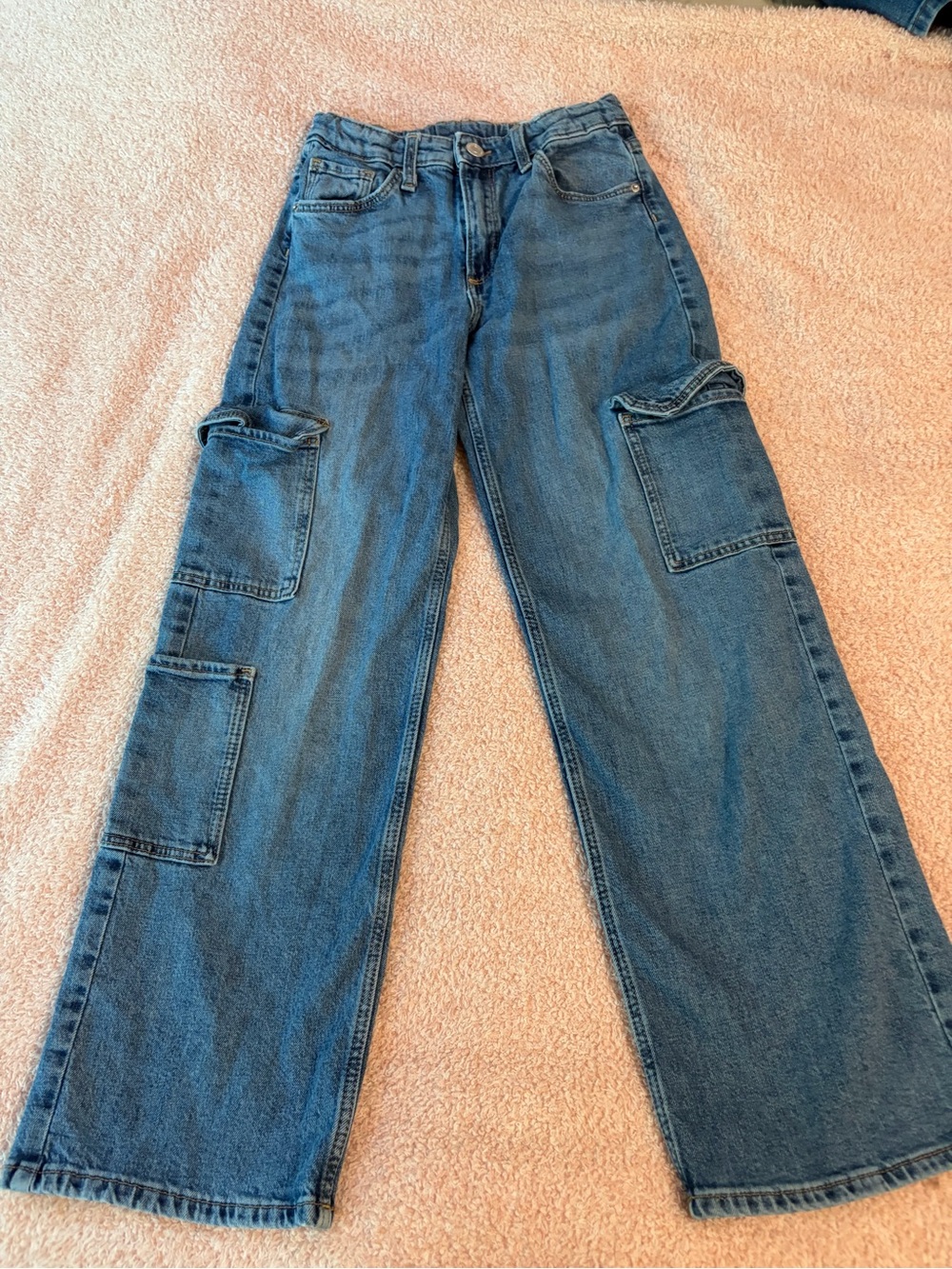 H&M Men's Blue Cargo Bootcut Jeans